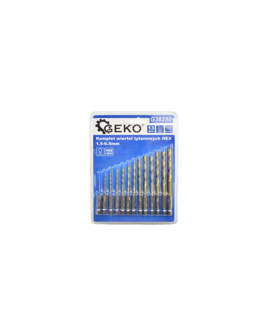 Geko Titán fúrószár készlet 1,5-6,5mm, 13 db. hatszögletű G38250