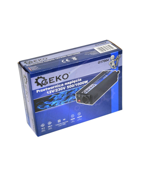 Geko feszültségátalakító inverter 12V 230V 500W 1000W pill. G17004