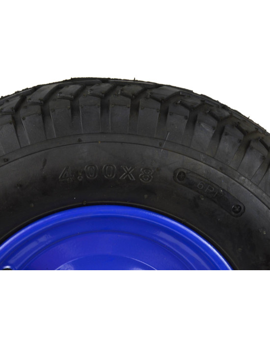 Kék tömlős kerék 4.00-8 6PR tengellyel G71019