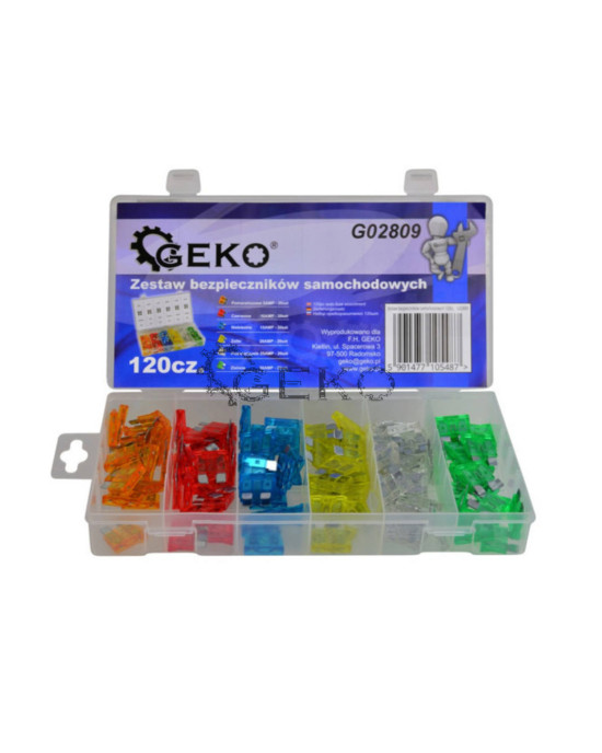 Geko Autós biztosíték 120 db-os készlet G02809