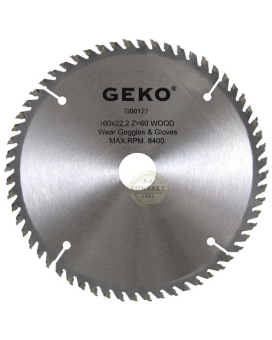 Geko vidiás körfűrészlap 160x22 mm 60 fog G00127