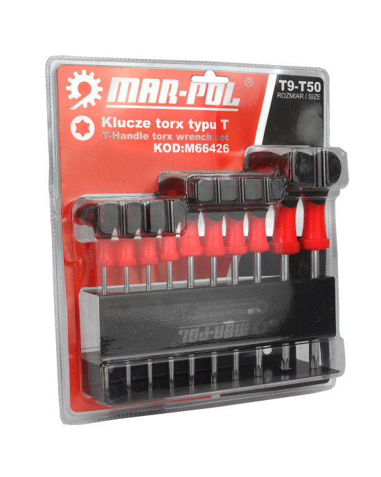 Mar-Pol TORX kulcs klt. T-markolattal 10-részes T9-T50 M66426